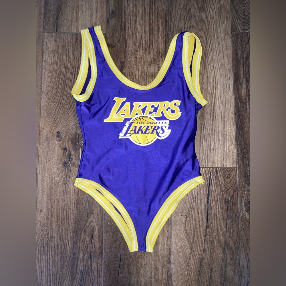 Lakers Los Angeles NBA basketball purple swimsuit size m